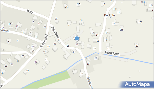 Pietrzykowice, Zjazdowa, 17, mapa Pietrzykowice