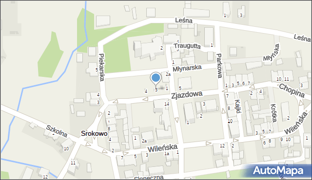 Srokowo, Zjazdowa, 3, mapa Srokowo