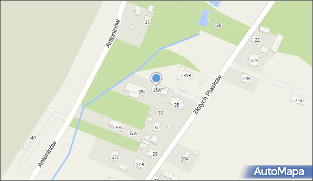 Antoninów, Złotych Piasków, 35A, mapa Antoninów