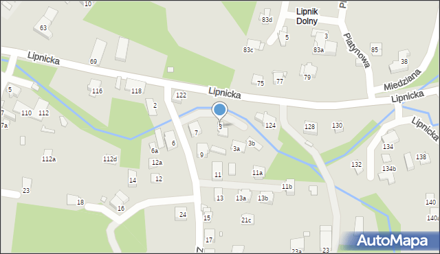 Bielsko-Biała, Złote Łany, 3, mapa Bielsko-Białej