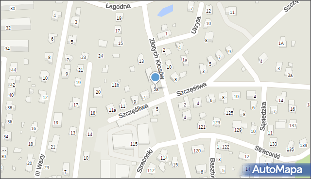 Bielsko-Biała, Złotych Kłosów, 5a, mapa Bielsko-Białej