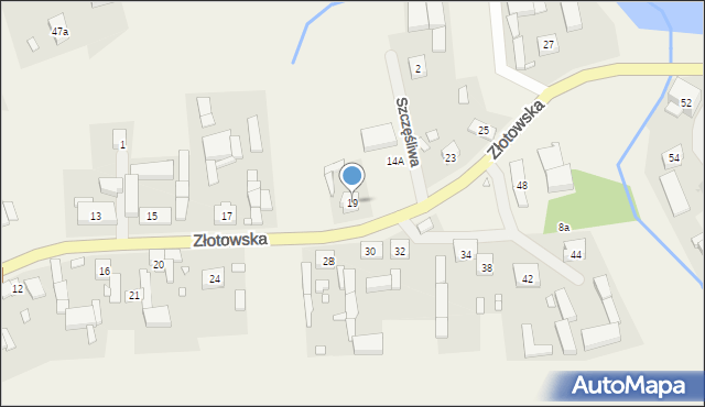 Blękwit, Złotowska, 19, mapa Blękwit