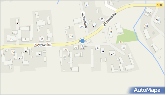 Blękwit, Złotowska, 32, mapa Blękwit