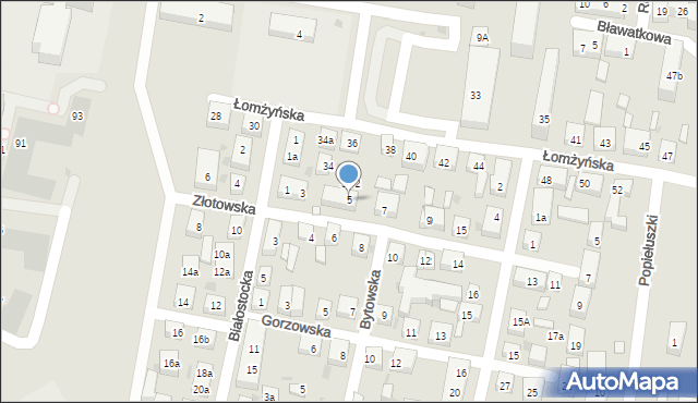 Bydgoszcz, Złotowska, 5, mapa Bydgoszczy