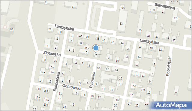 Bydgoszcz, Złotowska, 7, mapa Bydgoszczy