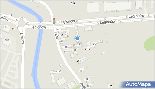 Częstochowa, Złota, 141A, mapa Częstochowy