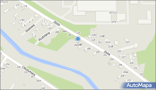 Częstochowa, Złota, 194/196, mapa Częstochowy