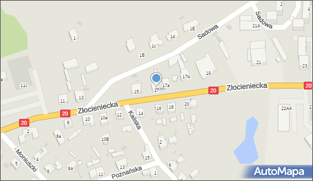 Drawsko Pomorskie, Złocieniecka, 17, mapa Drawsko Pomorskie