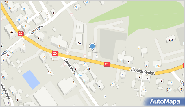 Drawsko Pomorskie, Złocieniecka, 1a, mapa Drawsko Pomorskie