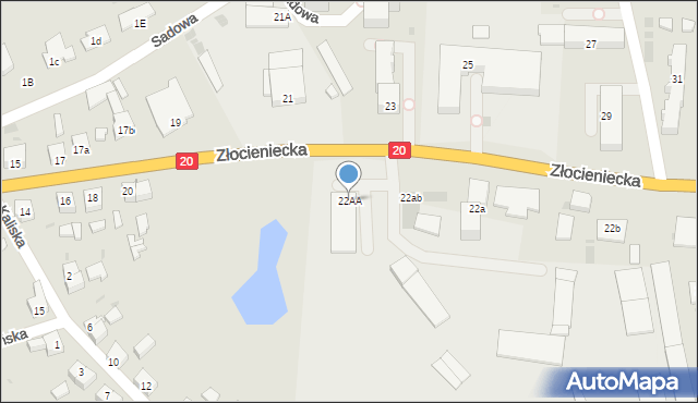 Drawsko Pomorskie, Złocieniecka, 22AA, mapa Drawsko Pomorskie