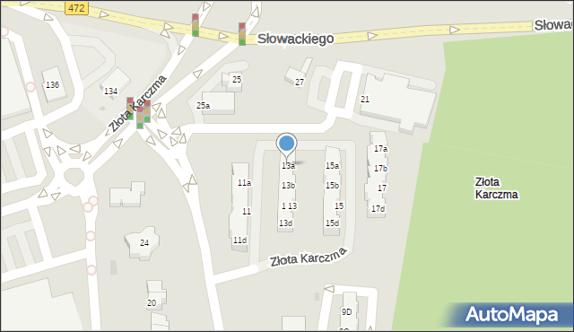 Gdańsk, Złota Karczma, 13a, mapa Gdańska