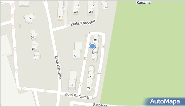 Gdańsk, Złota Karczma, 9, mapa Gdańska