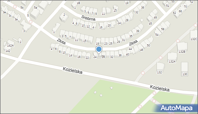 Gliwice, Złota, 26, mapa Gliwic