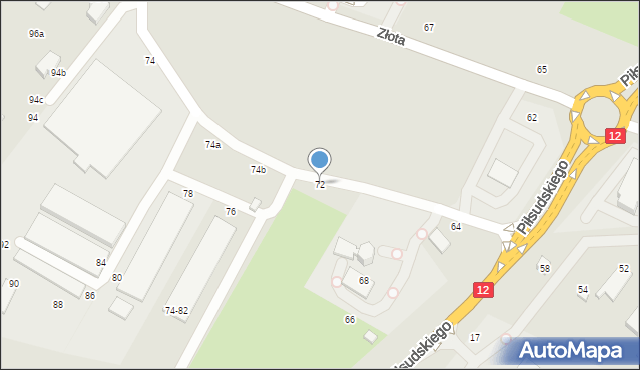 Kalisz, Złota, 72, mapa Kalisza