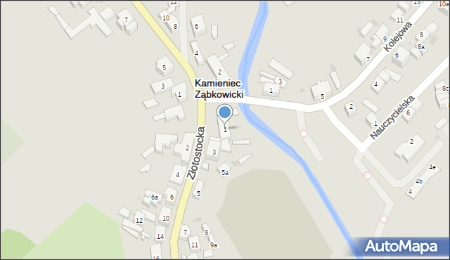 Kamieniec Ząbkowicki, Złotostocka, 1, mapa Kamieniec Ząbkowicki