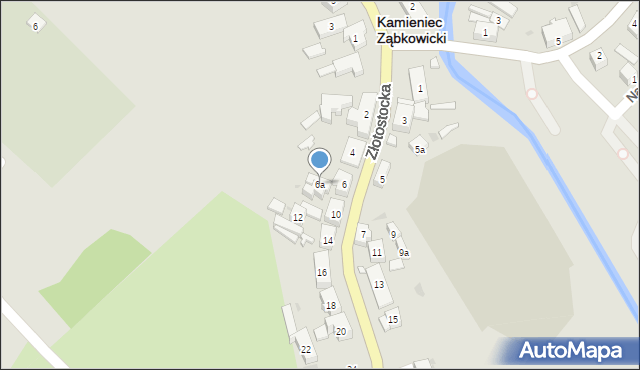 Kamieniec Ząbkowicki, Złotostocka, 6a, mapa Kamieniec Ząbkowicki