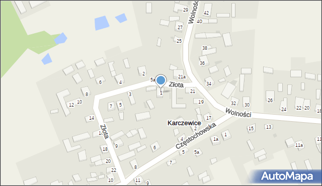 Karczewice, Złota, 1, mapa Karczewice