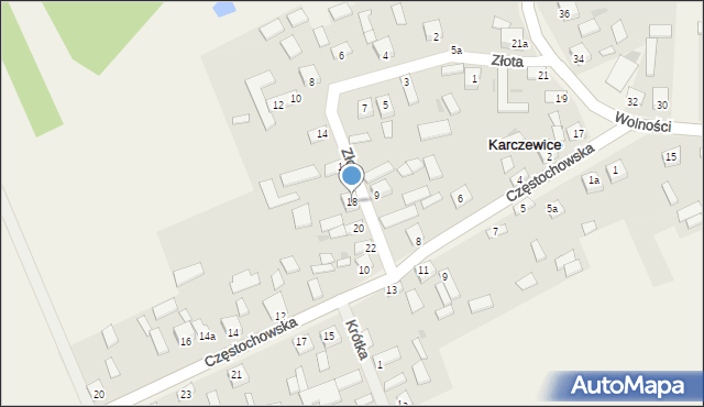 Karczewice, Złota, 18, mapa Karczewice