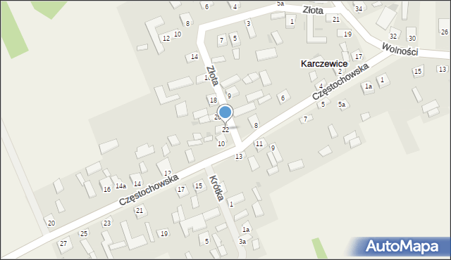 Karczewice, Złota, 22, mapa Karczewice