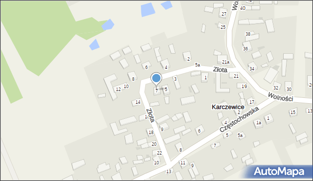 Karczewice, Złota, 7, mapa Karczewice