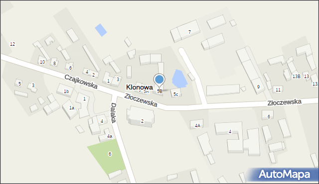 Klonowa, Złoczewska, 5B, mapa Klonowa