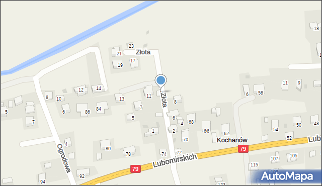 Kochanów, Złota, 9, mapa Kochanów