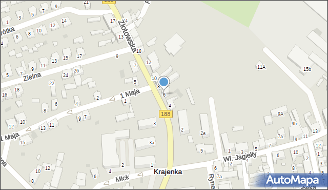 Krajenka, Złotowska, 6, mapa Krajenka