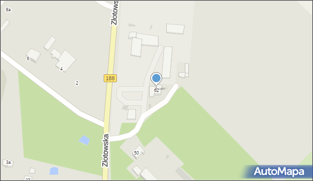 Krajenka, Złotowska, 62, mapa Krajenka