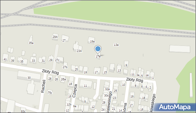 Kraków, Złoty Róg, 17a, mapa Krakowa