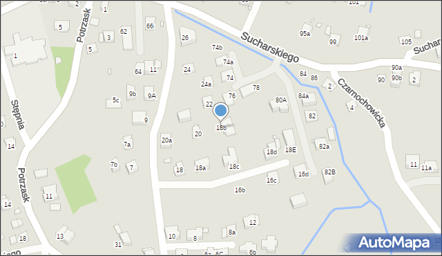 Kraków, Złocieniowa, 18b, mapa Krakowa