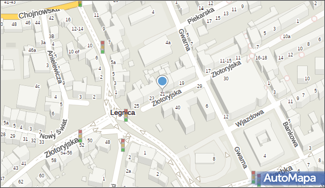 Legnica, Złotoryjska, 21, mapa Legnicy