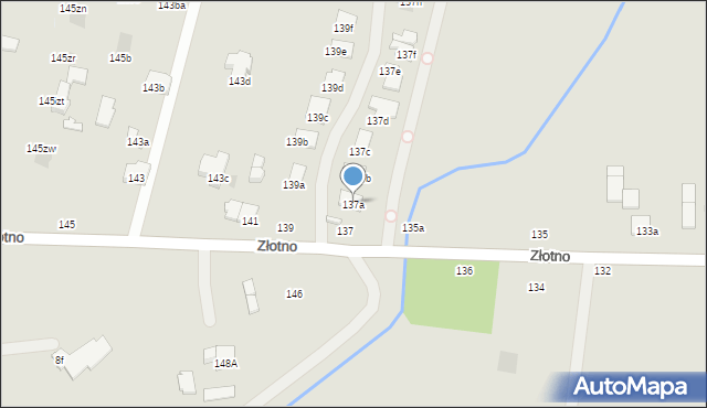 Łódź, Złotno, 137a, mapa Łodzi