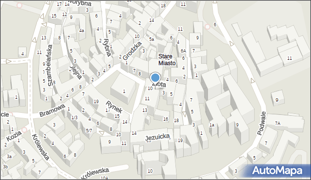 Lublin, Złota, 1, mapa Lublina