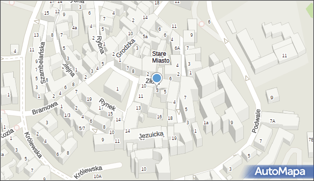 Lublin, Złota, 3, mapa Lublina