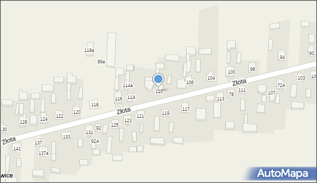 Łuszczanowice, Złota, 110, mapa Łuszczanowice