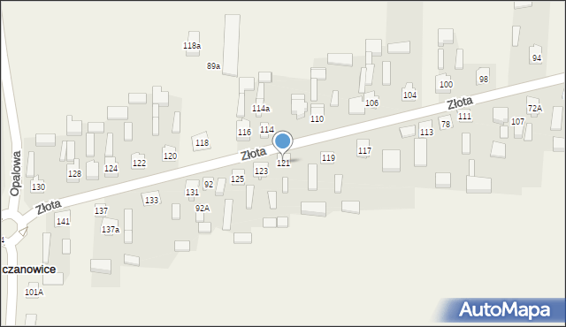 Łuszczanowice, Złota, 121, mapa Łuszczanowice