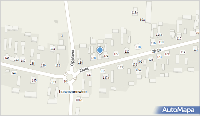 Łuszczanowice, Złota, 126, mapa Łuszczanowice