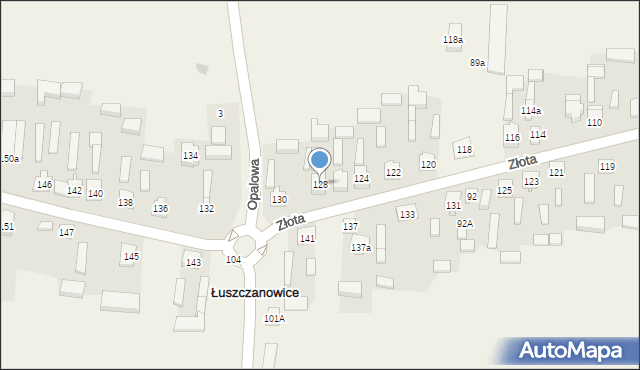 Łuszczanowice, Złota, 128, mapa Łuszczanowice