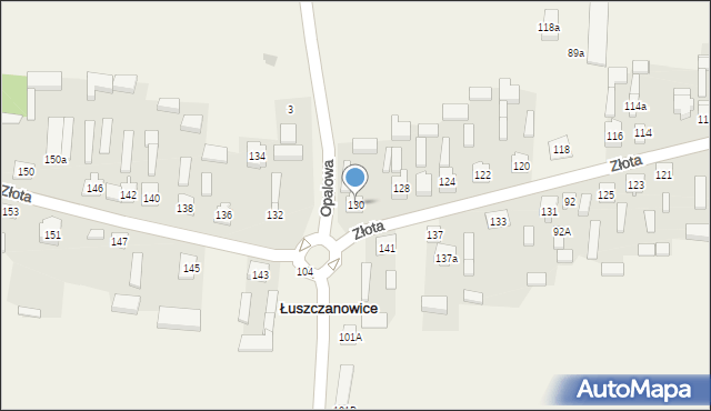 Łuszczanowice, Złota, 130, mapa Łuszczanowice