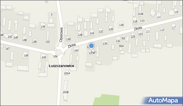 Łuszczanowice, Złota, 137a, mapa Łuszczanowice