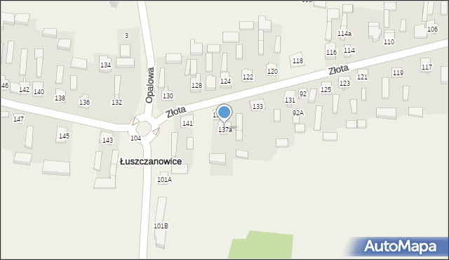 Łuszczanowice, Złota, 137a, mapa Łuszczanowice