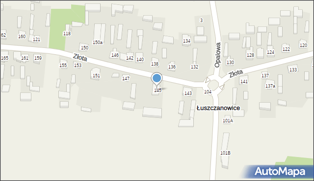 Łuszczanowice, Złota, 145, mapa Łuszczanowice