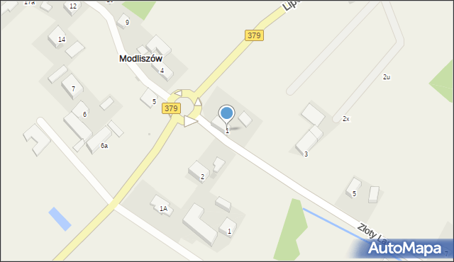 Modliszów, Złoty Las, 1, mapa Modliszów