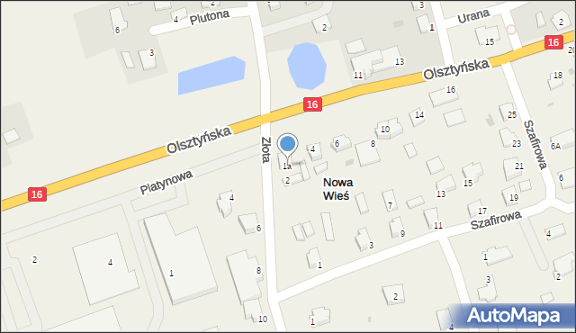 Nowa Wieś, Złota, 1a, mapa Nowa Wieś