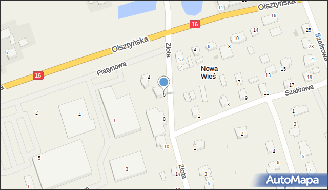 Nowa Wieś, Złota, 6, mapa Nowa Wieś