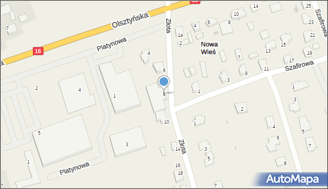 Nowa Wieś, Złota, 8, mapa Nowa Wieś