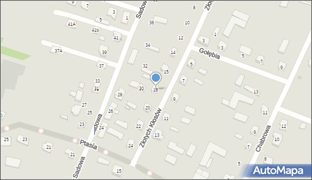 Ostrów Mazowiecka, Złotych Kłosów, 18, mapa Ostrów Mazowiecka