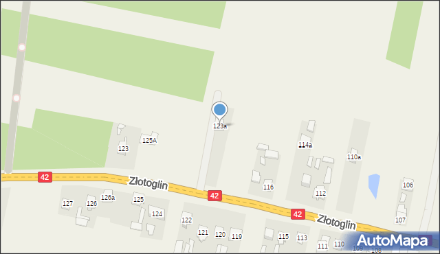 Parszów, Złotoglin, 123a, mapa Parszów