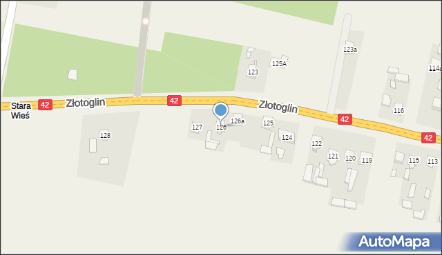 Parszów, Złotoglin, 126, mapa Parszów