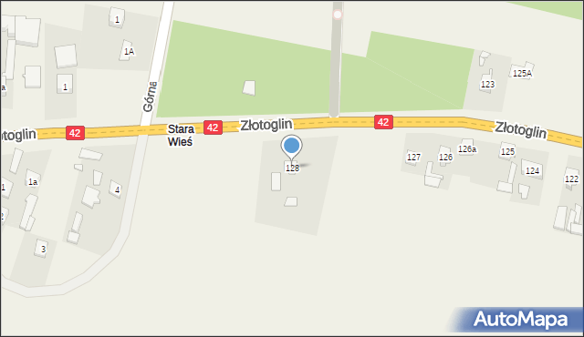 Parszów, Złotoglin, 128, mapa Parszów